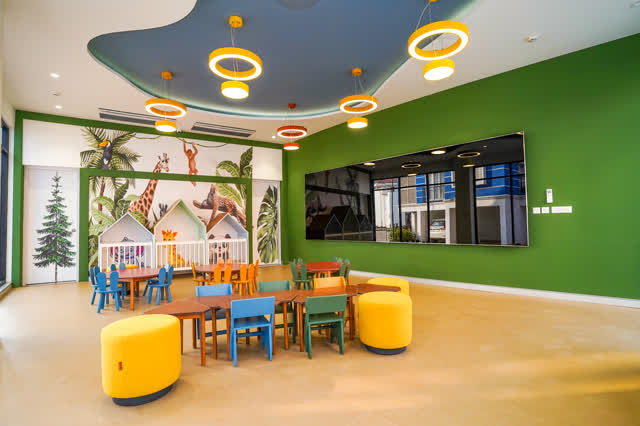 Colorful indoor lounge area at Adora De Goa